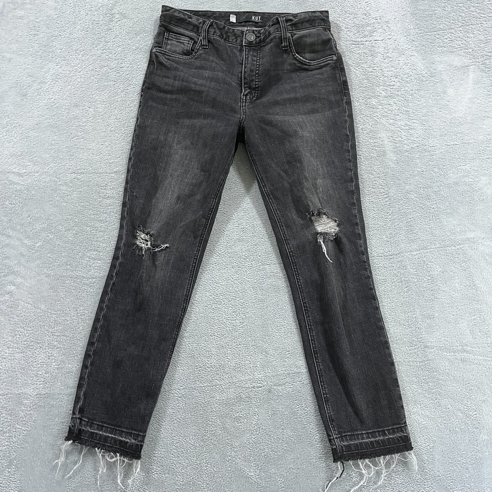 Kut From The Kloth Jeans 2 Rachael Fab Ab Mom Raw Hem High Rise Grunge Y2K